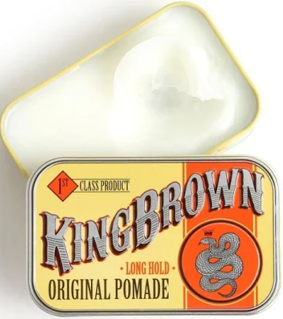 King Brown Original Pomade - open blik met zichtbare witte textuur