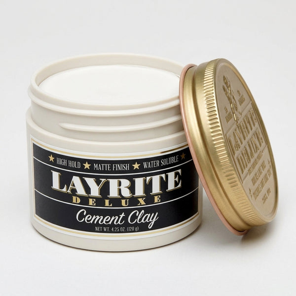 Layrite Cement Clay - öppen burk med innehåll