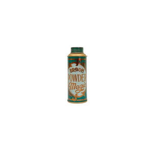 BROSH Styling Powder - framifrån grön ströburk med kopparfärgade bokstäver