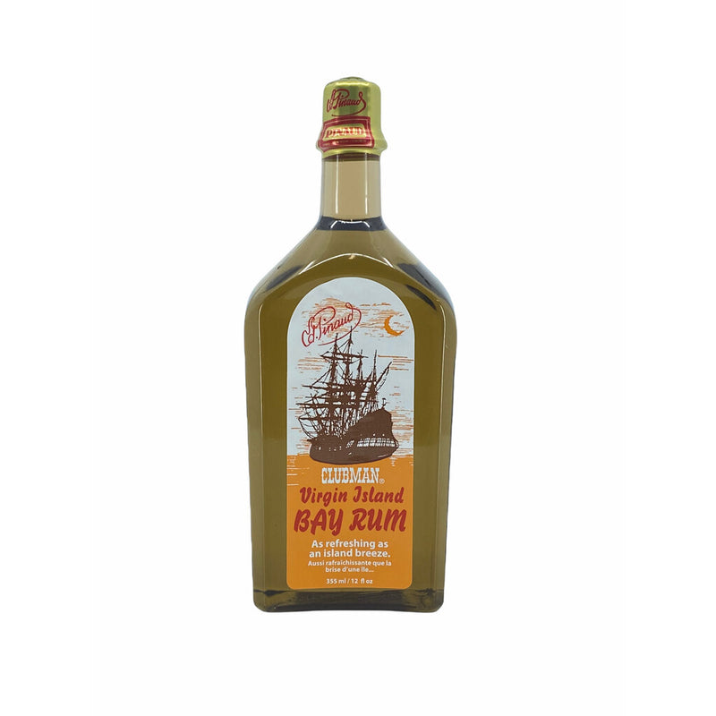 Ed. Pinaud Clubman Virgin Island Bay Rum - vooraanzicht fles met scheepslabel