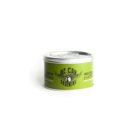 Oil Can Grooming Styling Paste - vooraanzicht groen potje op witte achtergrond