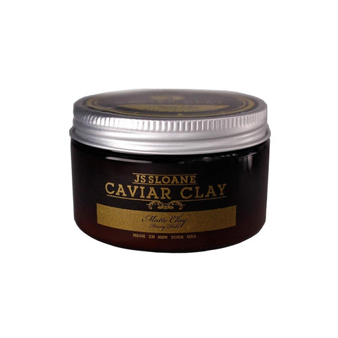 JS Sloane Caviar Clay - vooraanzicht amberkleurig potje met zilveren deksel