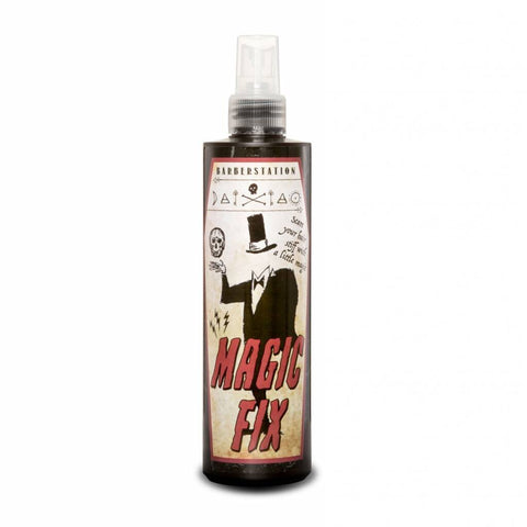 Barberstation Magic Fix Grooming Tonic - vooraanzicht sprayfles met vintage etiket