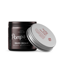 Pomp & Co. Hair Cream - open pot met zilveren deksel ernaast