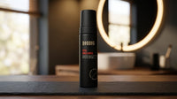 BARBER BARBER Six Inches Texture Foam 200ml - pompfles op donker blad met ronde spiegel erachter
