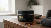 BARBER BARBER Ton Up Pomade 100g - potje op houten blad met kam en grijze handdoek