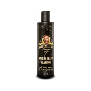 Barberstation Hair & Beard Shampoo, framsida svart flaska 250 ml