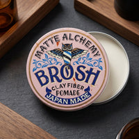 BROSH Clay Fiber Pomade - open blikje met witte pomade zichtbaar
