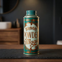 BROSH Styling Powder - staand strooibusje close-up op leisteen in badkamer