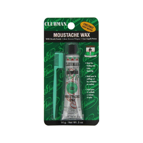 Ed. Pinaud Clubman Snorrenwax Chestnut - verpakking met tube en groen kammetje