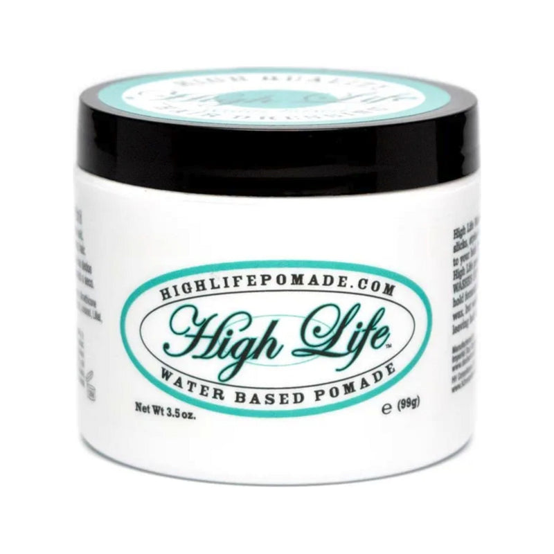 High Life Water Based Pomade - vooraanzicht wit potje met groen ovaal logo