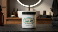 High Life Water Based Pomade - wit potje op leisteen voor ronde spiegel