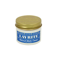 Layrite Natural Matte Cream - vooraanzicht potje 120g met gouden deksel gesloten