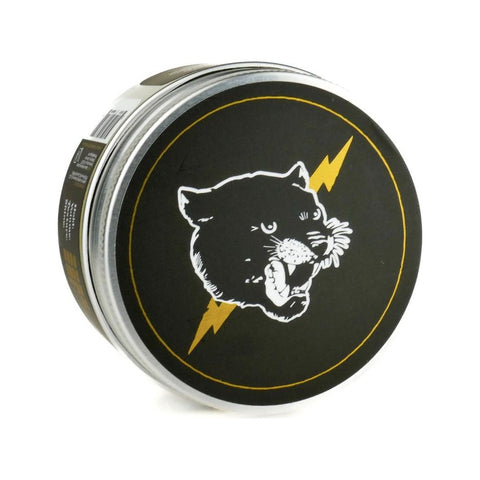 Lockhart's Paradox Sex Machine Pomade - blik met zwart deksel en witte panter-illustratie