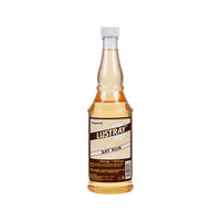 Lustray Aftershave - vooraanzicht amberkleurige fles Bay Rum op witte achtergrond