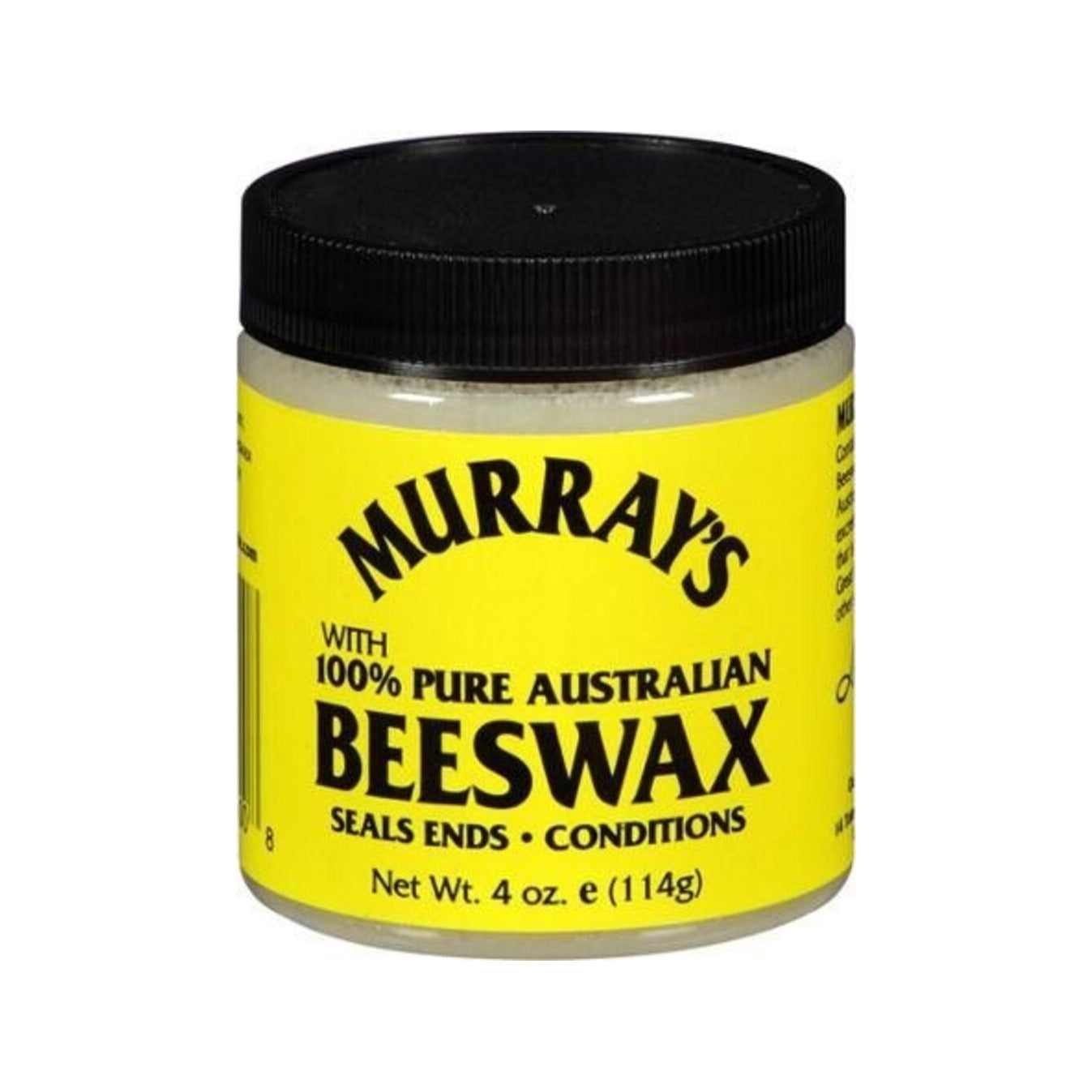 Murrays Beeswax, framsida gul burk på vit bakgrund