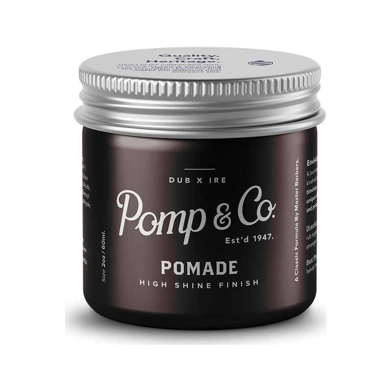 Pomp & Co. Pomade - vooraanzicht gesloten pot met zilveren deksel