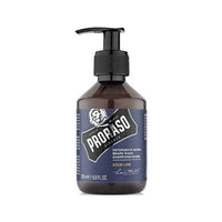 Proraso Baardshampoo Azur Lime - vooraanzicht bruine pompfles met blauw etiket