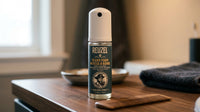 Reuzel Beard Foam - flacon op tafel met kam en handdoek