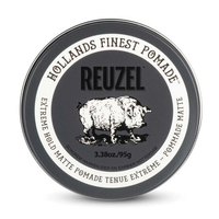 Reuzel Extreme Hold Matte Pomade - close-up van deksel met varken-illustratie