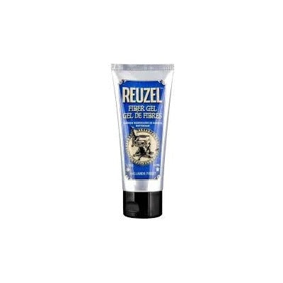 Reuzel Fiber Hair Gel - vooraanzicht van de zilveren tube met etiket