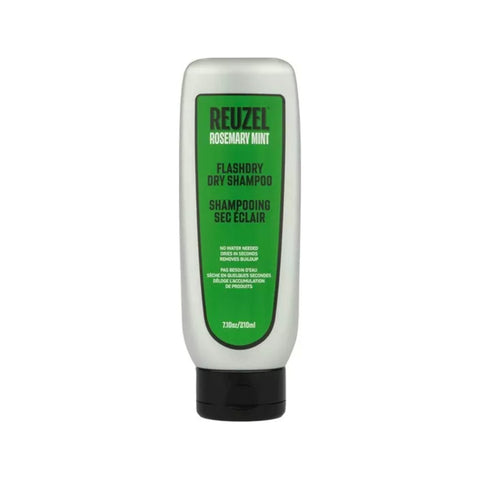 Reuzel Flashdry Dry Shampoo 210ml - vooraanzicht groene knijpfles met etiket