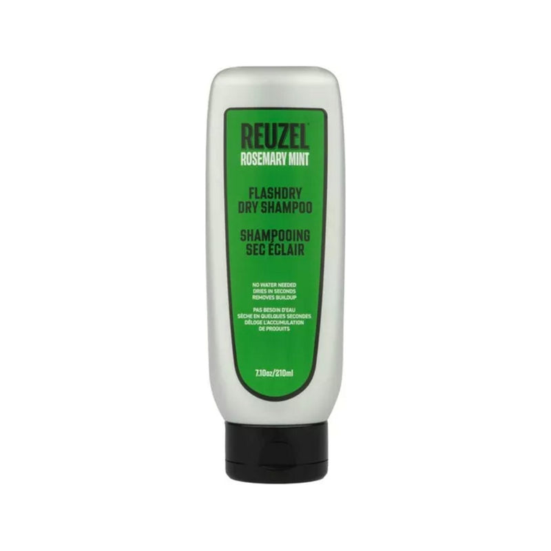Reuzel Flashdry Dry Shampoo 210ml - vooraanzicht groene knijpfles met etiket