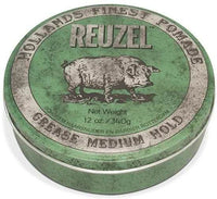 Reuzel Green Grease Medium Hold Pomade - groot blik 340g met etiket