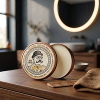 Reuzel Snorwax - open blik in badkamer met kam en handdoek