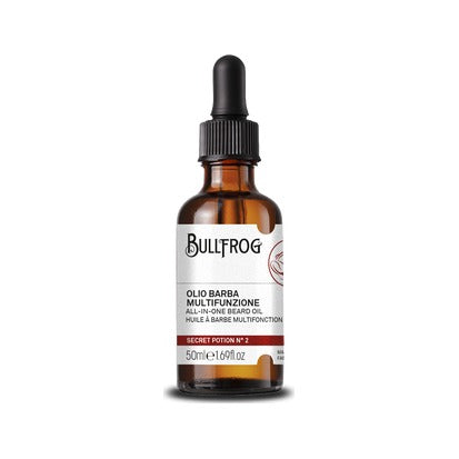 Bullfrog Secret Potion No. 2 Beard Oil - vooraanzicht amberflesje met pipet