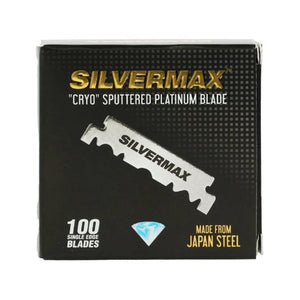 Silvermax Single Edge Mesjes 100 stuks - zwart doosje, vooraanzicht