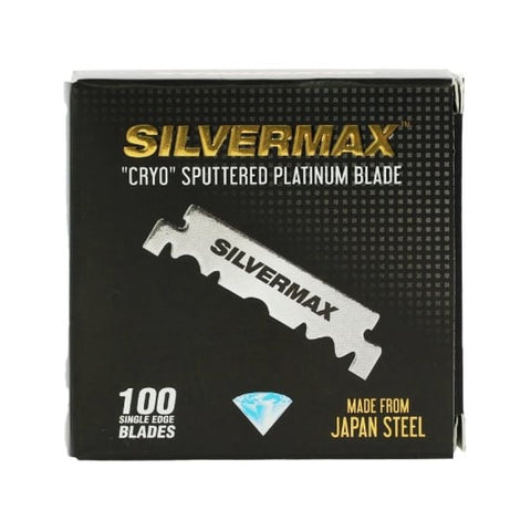 Silvermax Single Edge Mesjes 100 stuks - zwart doosje, vooraanzicht