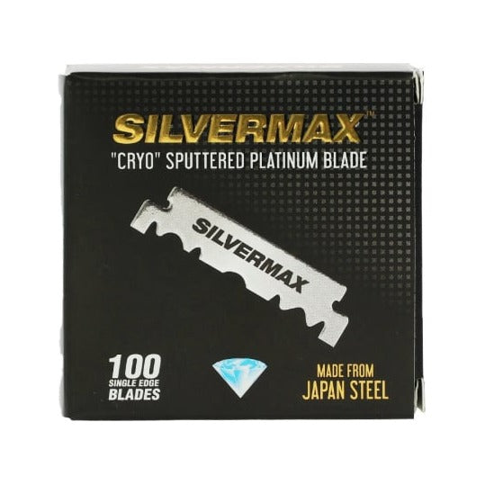 Silvermax Single Edge Mesjes 100 stuks - zwart doosje, vooraanzicht