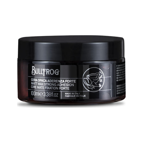 Bullfrog Strong Adhesion Matte Wax - vooraanzicht gesloten pot met etiket