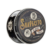 Suavecito Oil-Based Pomade 85 g - zwart blik, schuin vooraanzicht