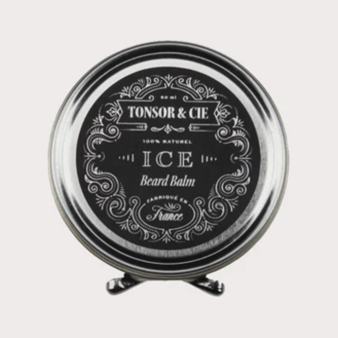 Tonsor & Cie Baardbalsem - rechtopstaand zwart blik Ice op witte achtergrond