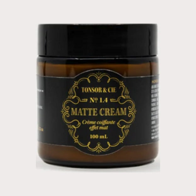 Tonsor & Cie Matte Cream - amberkleurig potje met zwart deksel en goud etiket, 100 mL