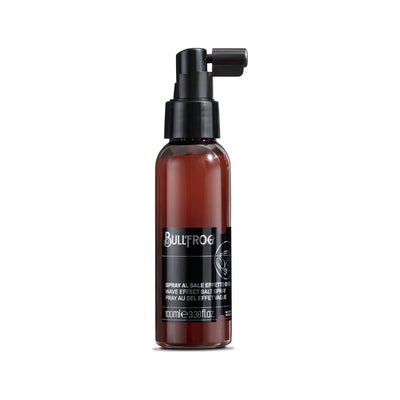 Bullfrog Wave Effect Salt Spray - vooraanzicht fles met spraykop en zwart etiket