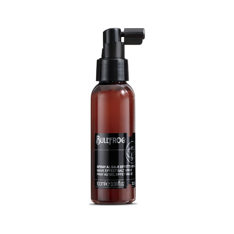 Bullfrog Wave Effect Salt Spray - vooraanzicht fles met spraykop en zwart etiket